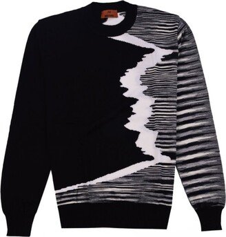 Patterned Intarsia Crewneck Knitted Jumper