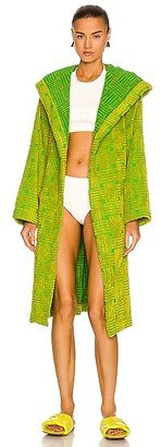 Intreccio Jacquard Cotton Terry Bathrobe in Green