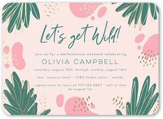 Bachelorette Party Invitations: Let's Get Wild Bachelorette Party Invitation, Green, 5X7, Standard Smooth Cardstock, Rounded