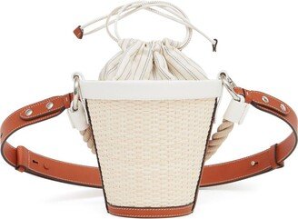 Fire Bucket woven-raffia shoulder bag