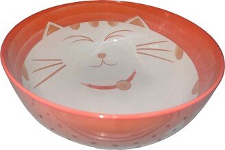 Bowl Cat Japanese Maneki Neko Porcelain The Japan Made Lucky Orange Cat 8