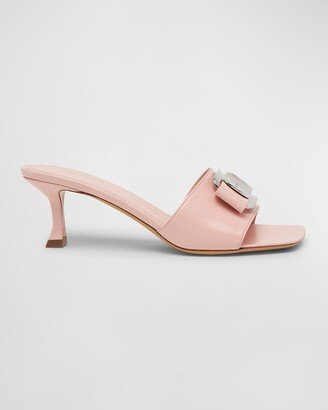 Zelie Leather Bow Mule Sandals