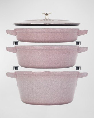 Cast Iron Stackable 4-Piece Space-Saving Cookware Set