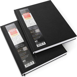 Arteza Hardbound Paper Pad for Drawing or Sketching, 8.5x11, 100 Sheets - 2 Pack