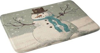 24x36 Snowman Bath Mat Light Green