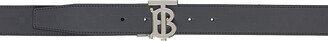 Reversible Gray Monogram Motif Embossed Belt