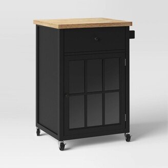 Windham Wood Top Kitchen Cart - Black