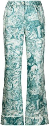 F.R.S. - FOR RESTLESS SLEEPERS Wide-leg printed silk trousers