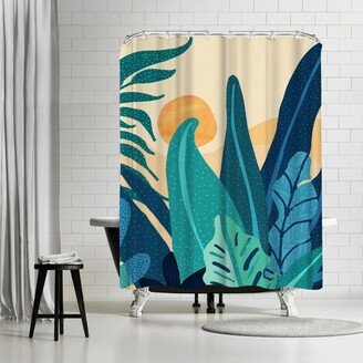 71 x 74 Shower Curtain, Afternoon Landscape by Modern Tropical