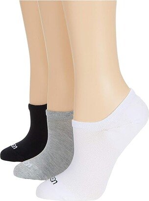 Stela No Show 3-Pack (White/Grey/Black) Women's Crew Cut Socks Shoes