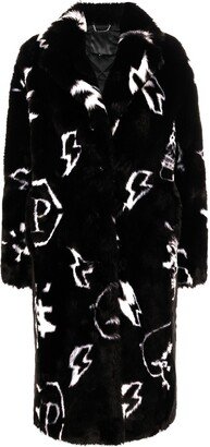 Monogram Faux Fur Coat-AA