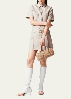 Panama Belted Mini Shirtdress