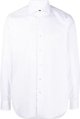 Spread-collar cotton shirt-AB