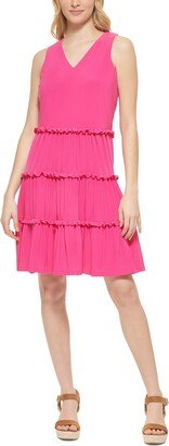 Womens Tiered Mini Shift Dress