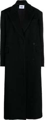 Brushed-Effect Double-Breasted Coat