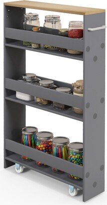 Rolling Kitchen Slim Storage Cart Mobile Shelving Organizer