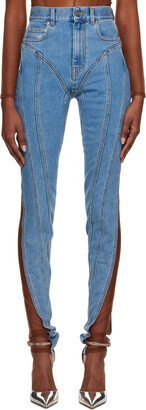 Blue Paneled Jeans-AB