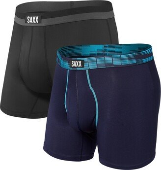 Men's Sport Mesh 2-Pk. Slim-Fit Boxer Briefs - Navy Digi Dna/black