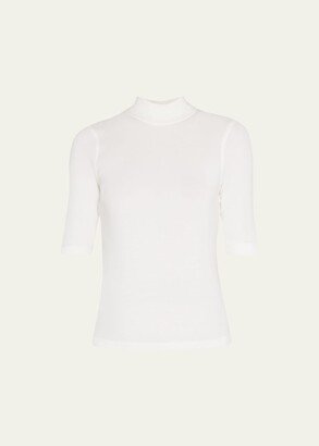 Ribbed Mock Neck Tee