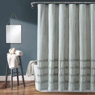 Vintage Stripe Yarn Dyed Cotton Shower Curtain Denim