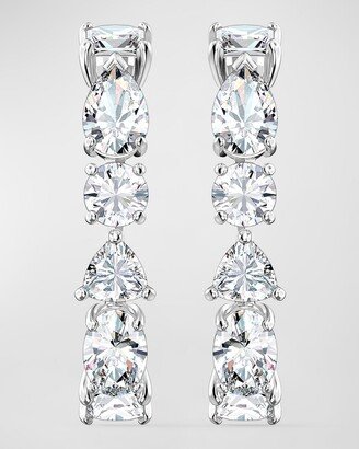 Rhodium-Plated Mixed-Cut Crystal Tennis Deluxe Cuff Earrings