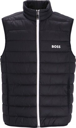 Logo-Print Zip-Up Gilet-AB