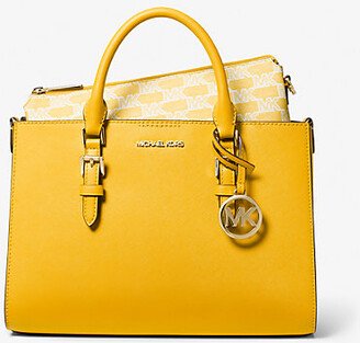 Charlotte Medium 2-in-1 Saffiano Leather and Logo Tote Bag