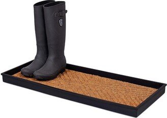 Rubber Boot Tray with Coir Insert - 34''Lx14''W