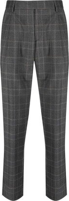 Checked Tailored Wool Trousers