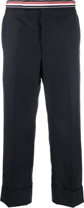 RWB-waistband cropped tailored trousers