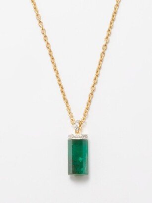 Diamond, Emerald & 18kt Gold Necklace