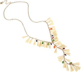 Raffia Tassel Y-Necklace