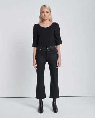 High Waist Slim Kick in Coated Black