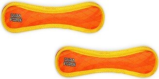 DuraForce Bone Tiger Orange-Yellow, 2-Pack Dog Toys