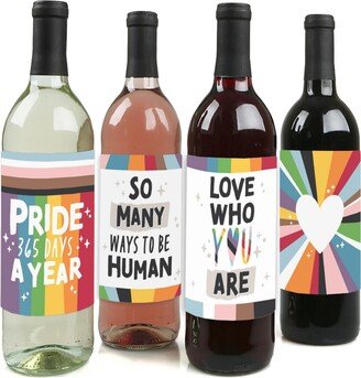 Big Dot Of Happiness So Many Ways to Be Human Pride Party Decorations Wine Bottle Label Stickers 4 Ct