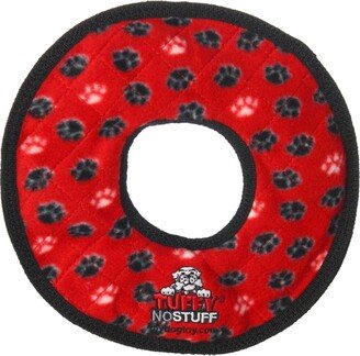 Tuffy No Stuff Ultimate Ring Red Paw, Dog Toy