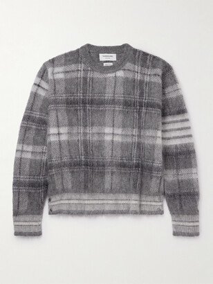 Checked Mohair-Blend Sweater-AA