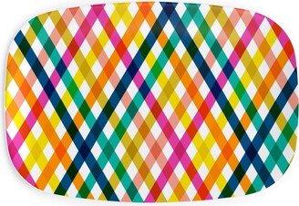 Serving Platters: Birchdale Gingham Plaid - Multi Serving Platter, Multicolor