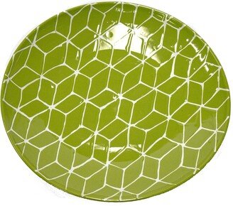 Decorative Plate, Green Ceramic, 18 x 18 x 2 Inches