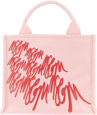 Graphic Logo Printed Top Handle Bag