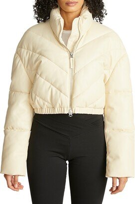 Cropped Chevron Puffer Jacket