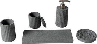 5Pc Concrete Bathroom Accessory Set