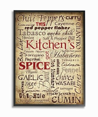 Home Decor Kitchen Spice Typography Framed Giclee Art, 16 x 20