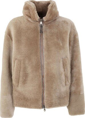 Reversible Zipped Shearling Jacket