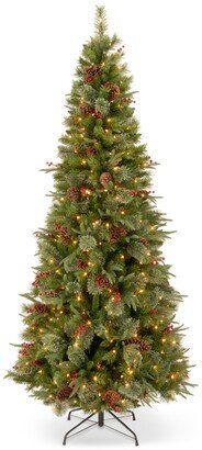 National Tree Company 7.5' Feel-Real Colonial Slim Hinged Christmas Tree with 400 Clear Lights