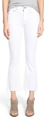Women Crop Flare Jeans In Bright White