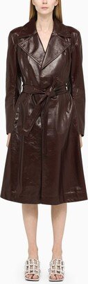 Oxblood leather coat