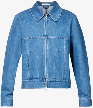 ens Washed Out Blue Bowl Boxy-fit Recycled Denim and Polyester-blend Jacket