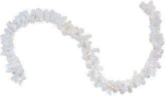 Northlight 9' Pre-Lit Led White Pine Artificial Christmas Garland - Clear Lights