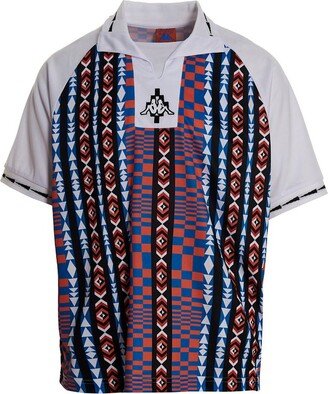 MaMarcelo Burlon County Of Milan Abstract-Pattern Short-Sleeved Polo Shirt